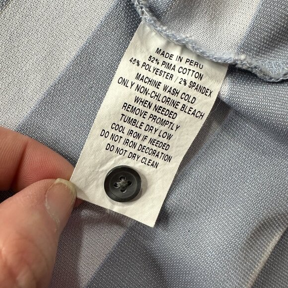 Greyson Polo Shirt Men L Blue Striped Golf Performance Stretch - Picture 7 of 13